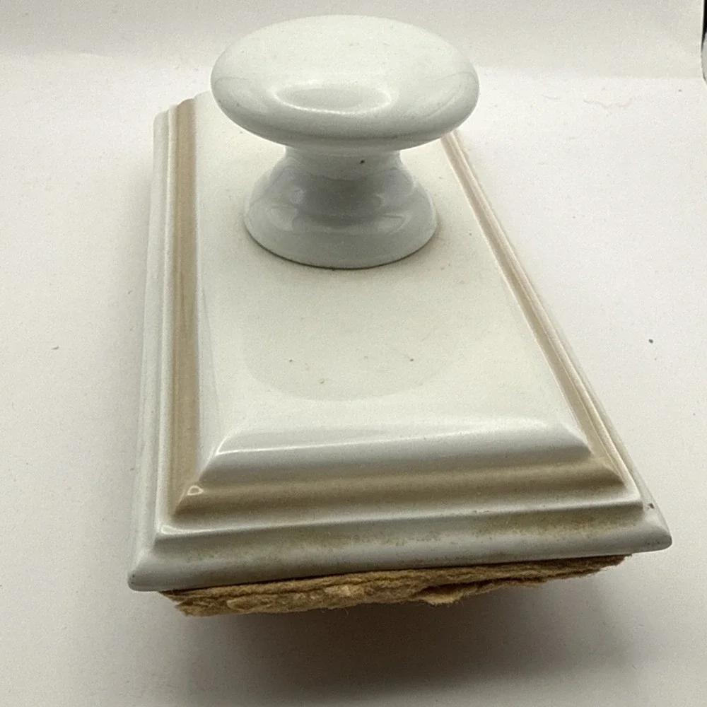 Vintage Porcelain Rocker Ink Blotter Desk Accessory
